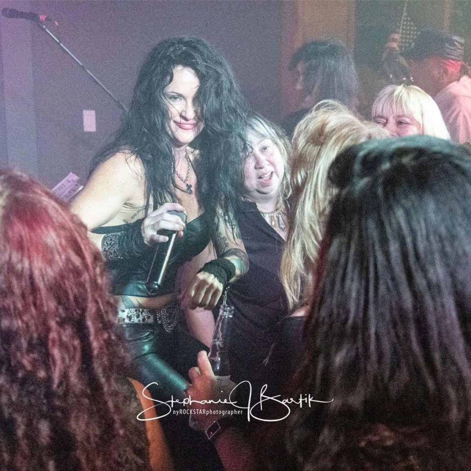 Michaele Ann in the crowd with fans